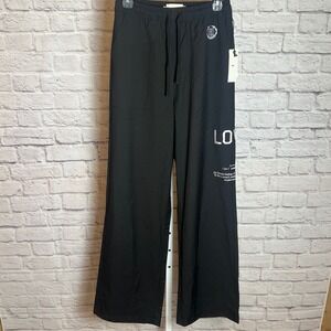 Honor The Gift Women's S Black Love Graphic Trousers Streetcore Minimal